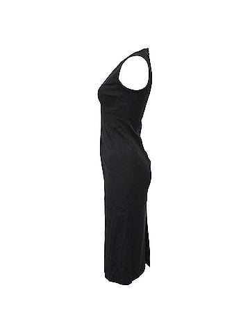 Michael Kors Michael Kors V-Neck Midi Dress in Black Polyester (view 2)