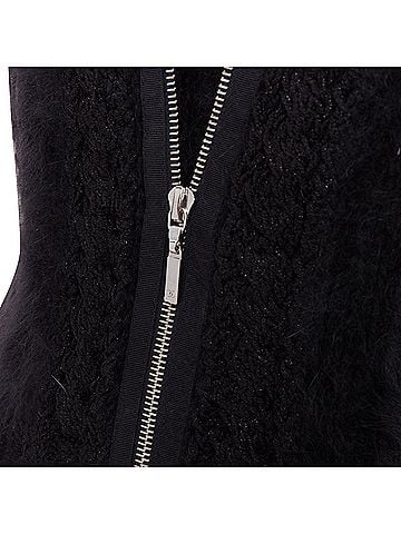 Chanel Chanel fluffy angora blend cc zip layered sweater (view 2)