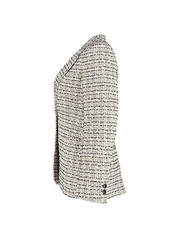 Victoria Beckham  Victoria Beckham Single-Breasted Blazer in Beige Cotton Tweed (view 2)