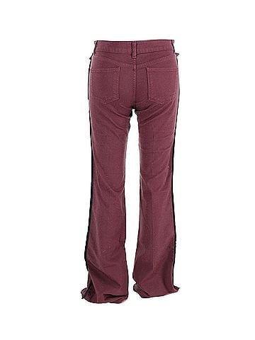 Alexander McQueen Alexander McQueen Flared Jeans in Burgundy Cotton (view 1)