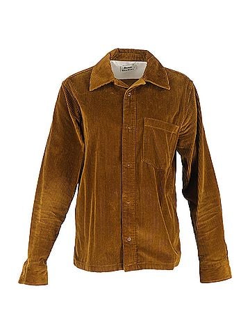 Acne  Acne Studios Denver Button-Down Overshirt in Brown Corduroy (view 1)