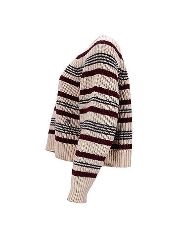 Céline  Celine Striped Crewneck Sweater in Multicolor Wool (view 2)