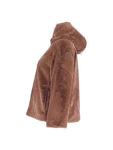 Herno Herno Faux Fur Hooded Jacket in Brown Polyester (view 2)
