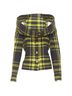 Issey Miyake 100% Cotton Yellow Issey Miyake check plaid cotton stand collar shirt Size 4 - photo 1