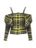Issey Miyake 100% Cotton Yellow Issey Miyake check plaid cotton stand collar shirt Size 4 - photo 2