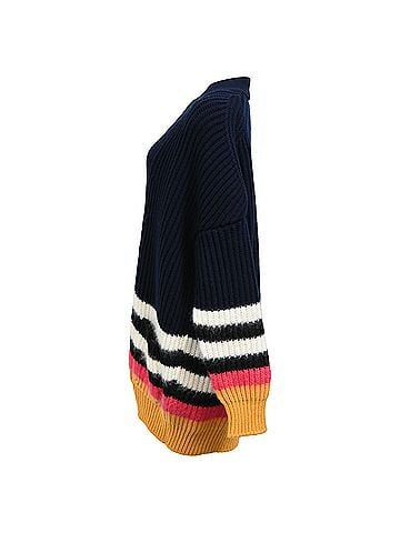 No. 21 Nº21 Striped Oversized Cardigan in Multicolor Wool (view 2)