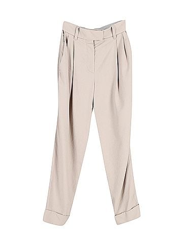 Brunello Cucinelli Brunello Cucinelli Pleated Trousers in Beige Lana Vergine (view 1)