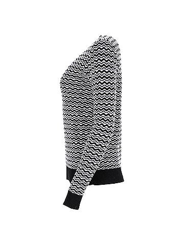 Perfect Moment Perfect Moment Zig Zag Sweater in Black and White Merino Wool  (view 2)