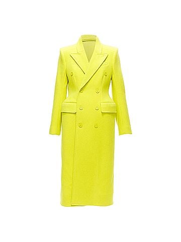 Balenciaga Balenciaga Hourglass bright wool double breasted peplum coat (view 1)