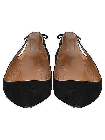 Aquazzura Aquazzura Forever Marilyn Cutout Ballet Flats In Black Suede (view 2)