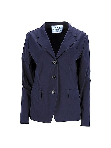 Prada Prada Single-Breasted Blazer in Navy Blue Cotton (view 1)