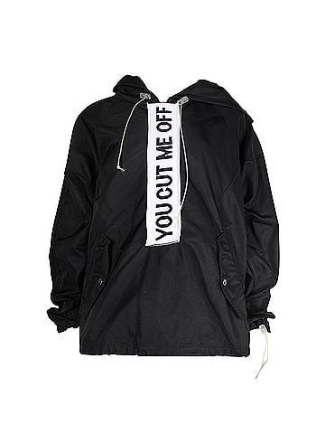 OFF-WHITE Off-White Anorak 'You Cut Me Off' Hooded Jacket in Black Nylon (view 1)
