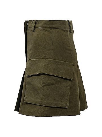 The Frankie Shop The Frankie Shop Audrey Pleated Mini Skirt in Green Cotton (view 2)
