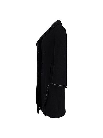 Max Mara  Max Mara Visible Stitch Double -Breasted Coat in Black Wool (view 2)