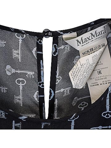 Max Mara Max Mara Golf Key Printed T-Shirt in navy Blue Silk (view 2)
