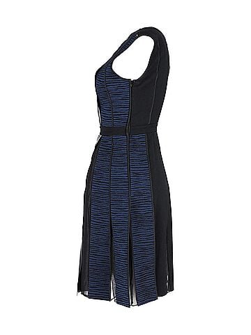 Sportmax Sportmax Sleeveless Paneled Dress in Blue Cotton (view 2)