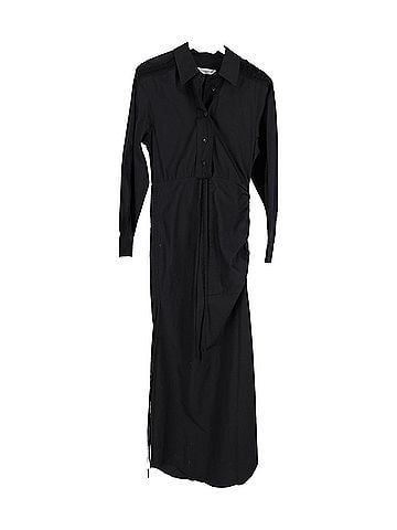 Christopher Esber Christopher Esber Lace-Trim Midi Shirt Dress in Black Cotton (view 1)