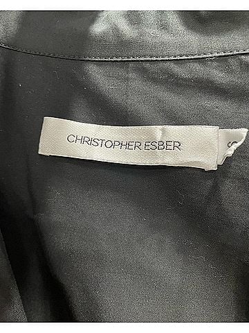 Christopher Esber Christopher Esber Lace-Trim Midi Shirt Dress in Black Cotton (view 2)
