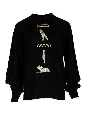 Chanel Chanel Hieroglyphic Sweater in Black Cashmere (view 1)