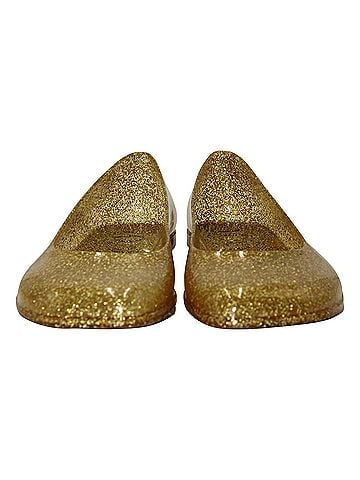 Loewe Loewe + Paula's Ibiza Glittered Ballet Flats in Gold PVC  (view 2)