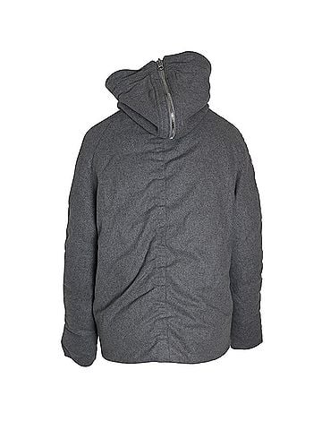 Acne Acne Studios Asa Puffed Hooded Winter Jacket in Grey Wool (view 2)