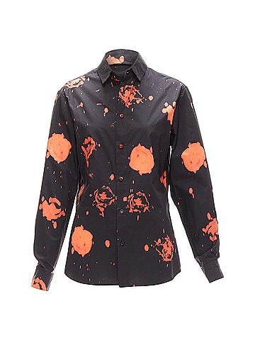 MARNI Marni splatter tie dye rose print cotton button-up shirt (view 1)