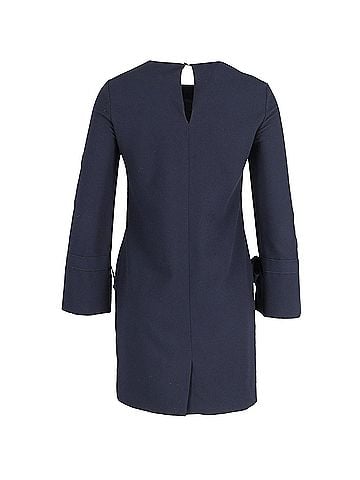 Iris & Ink Iris & Ink Sleeve Bow Tunic Dress in Navy Polyester  (view 1)