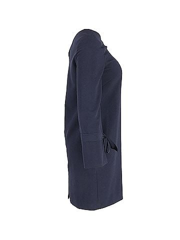 Iris & Ink Iris & Ink Sleeve Bow Tunic Dress in Navy Polyester  (view 2)
