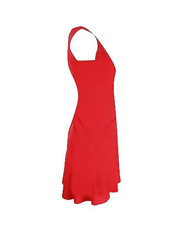Theory Theory V-Neck Sleeveless Admiral Crepe Short Dress in Red Triacetate (view 2)