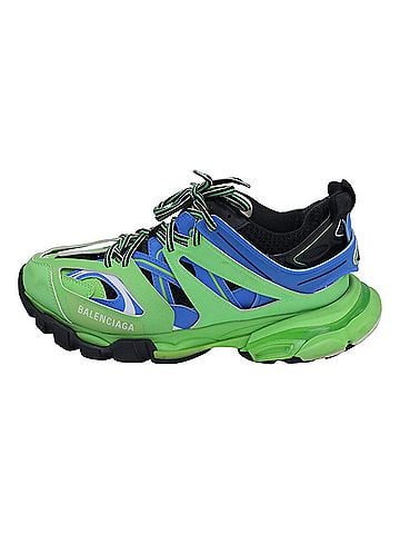Balenciaga Balenciaga Track Sneakers in Green Polyurethane (view 2)