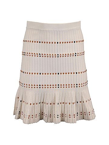 Sandro Sandro Paris Stretch Knit Mini Skirt in Cream Cotton (view 1)