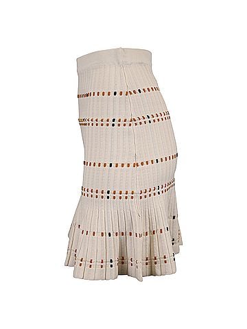 Sandro Sandro Paris Stretch Knit Mini Skirt in Cream Cotton (view 2)