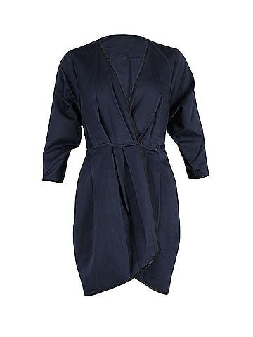 Marc Jacobs Marc Jacobs Wrap Mini Dress in Navy Blue Cotton (view 1)