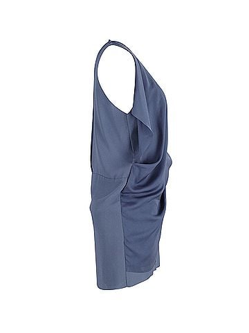 Acne Acne Studios Mallory Overlay Mini Casual Dress in Navy Blue Polyester (view 2)