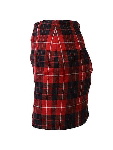 Jean Paul Gaultier Jean Paul Gaultier Plaid Skirt in Red Wool (view 2)