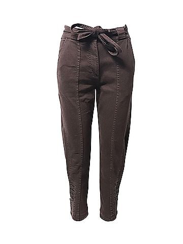 Ulla Johnson Ulla Johnson Carmen High Rise Tapered Jeans in Brown Cotton (view 1)