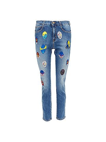 Stella McCartney Stella McCartney superhero patch cropped jeans (view 1)
