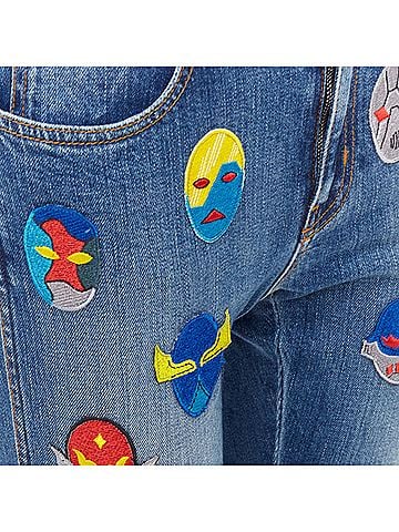 Stella McCartney Stella McCartney superhero patch cropped jeans (view 2)