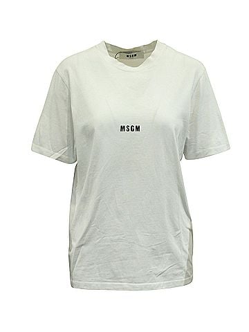MSGM MSGM Minimalist Logo T-Shirt in White Cotton (view 1)