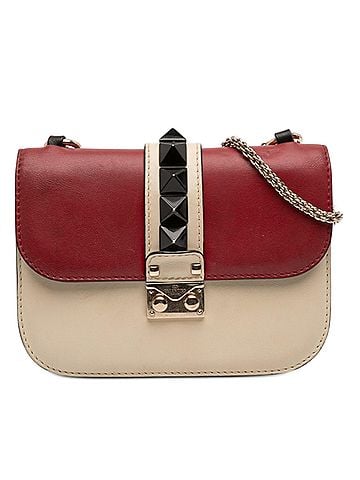 Valentino Small Tricolor Calfskin Rockstud Glam Lock Crossbody (view 1)
