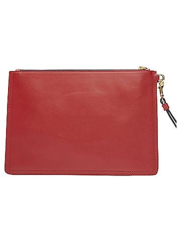 Moschino Moschino smooth leather top zip wristlet clutch bag (view 2)