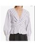 Veronica Beard Stripes Purple White Long Sleeve Blouse Size 0 - photo 1