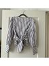 Veronica Beard Stripes Purple White Long Sleeve Blouse Size 0 - photo 6