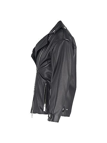 Burberry  Burberry Stonefield Pocket Detail Biker Jacket in Black Leather (view 2)
