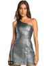 Lulus 100% Polyester 100% Polyester Silver Cocktail Dress Size L - photo 1