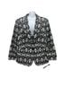 Tahari 97% Cotton 3% Spandex 100% Polyester Aztec Or Tribal Print Black White Blazer Size 16 - photo 1