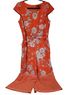 CHRIS McLaughlin Floral Orange White Jumpsuit Size 12 - photo 1