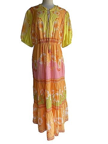 FARM Rio for Anthropologie Short-Sleeve Tiered Maxi Casual Dress (view 1)
