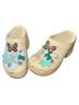 Crocs 100% Pvc Floral Ivory Mule/Clog Size 9 - photo 1