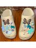 Crocs 100% Pvc Floral Ivory Mule/Clog Size 9 - photo 3